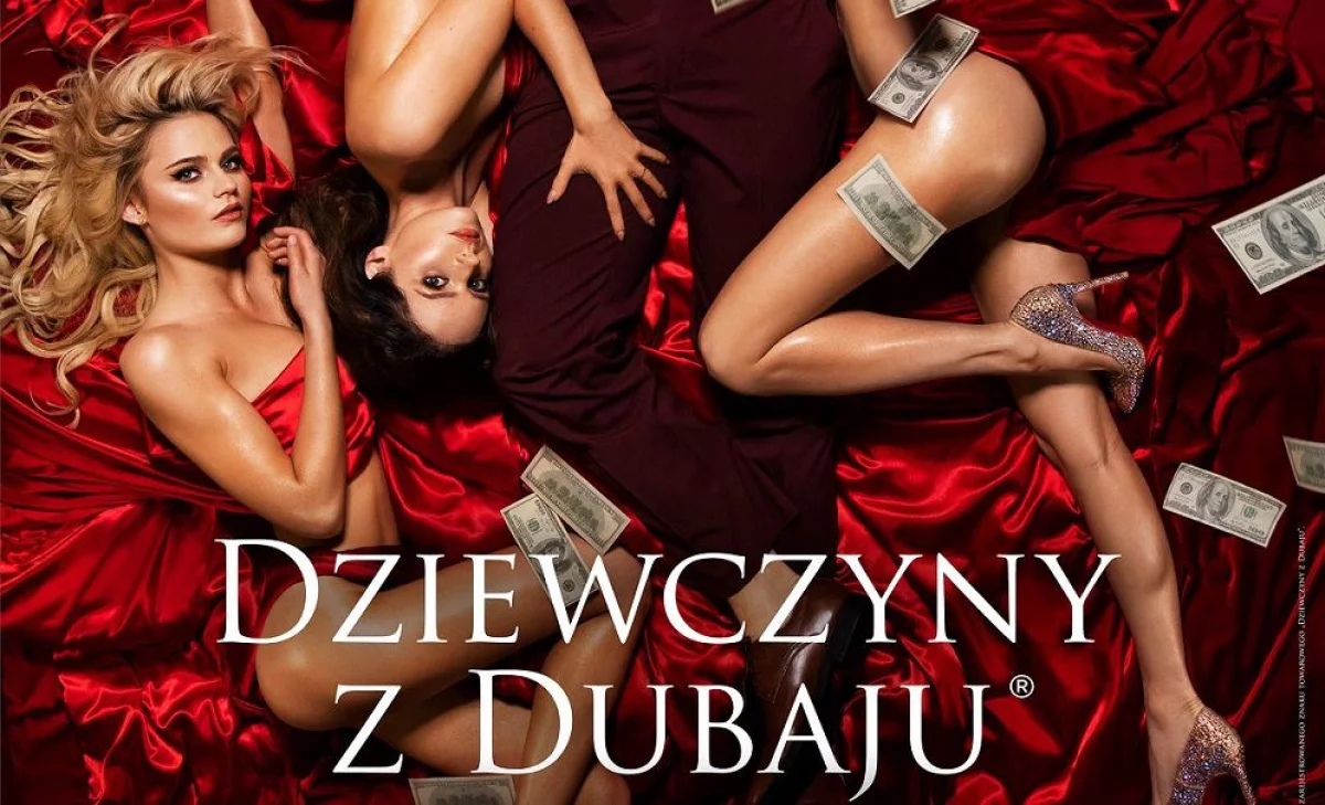 Dziewczyny z Dubaju - erotyczna scena łóżkowa na plakacie polskiego filmu