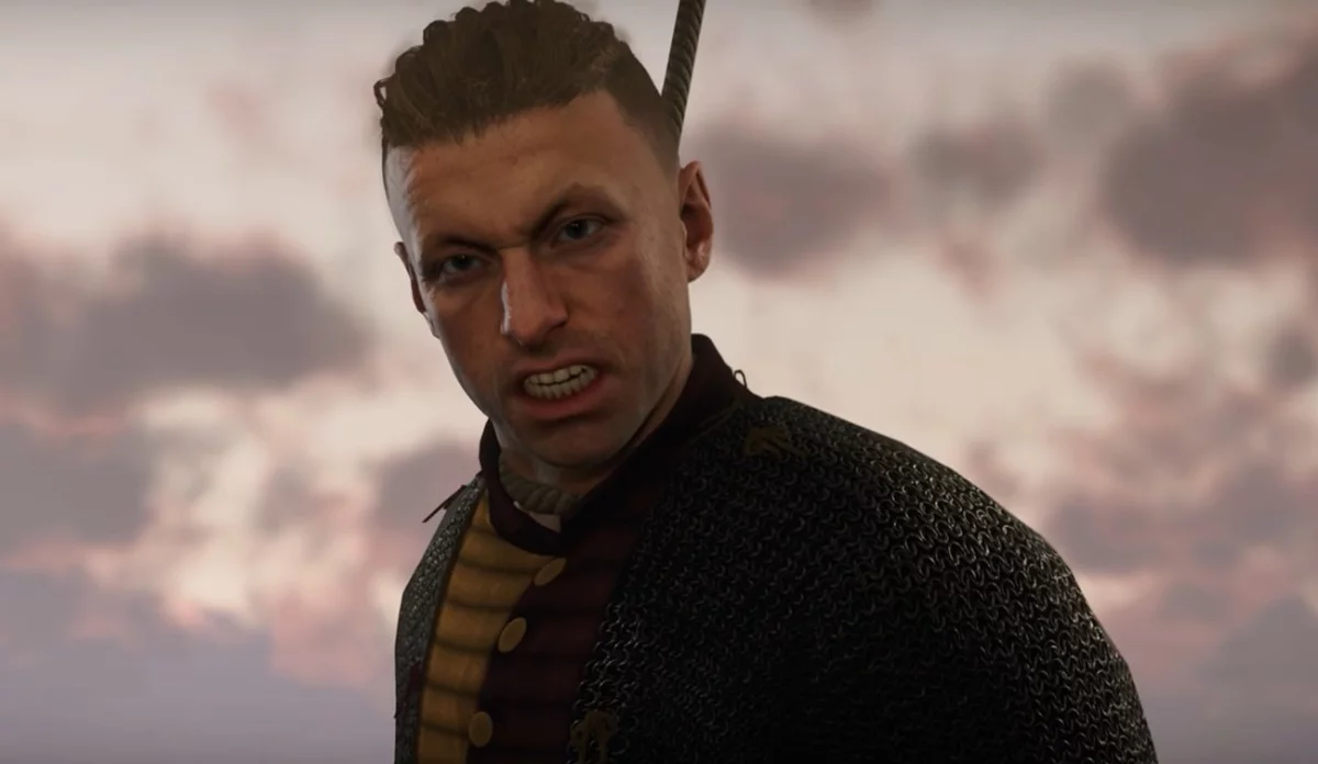 NPC przeklina po polsku w Kingdom Come 2: Deliverance. Postać to hołd dla żartu z Pitbulla Patryka Vegi