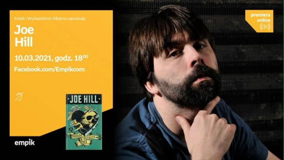 Joe Hill i spotkanie autorskie online - premiera wznowienia  Pudełka w kształcie serca
