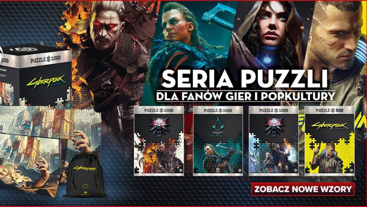 Nowe puzzle Cyberpunk 2077, Assassin's Creed Valhalla, Wiedźmin 3: Dziki Gon i Fallout 4 w ofercie Good Loot!