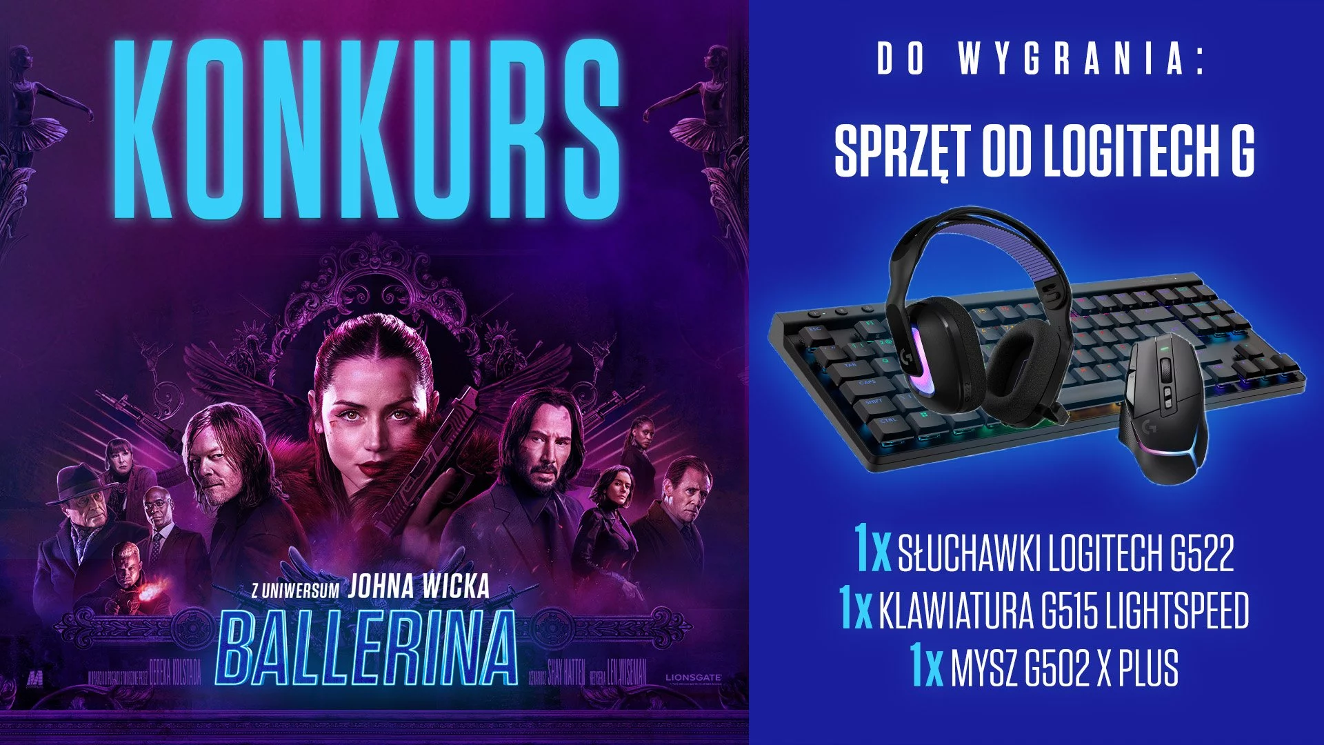 Konkurs: Wygraj sprzęt od Logitech G! Ballerina. Z uniwersum Johna Wicka już w kinach!