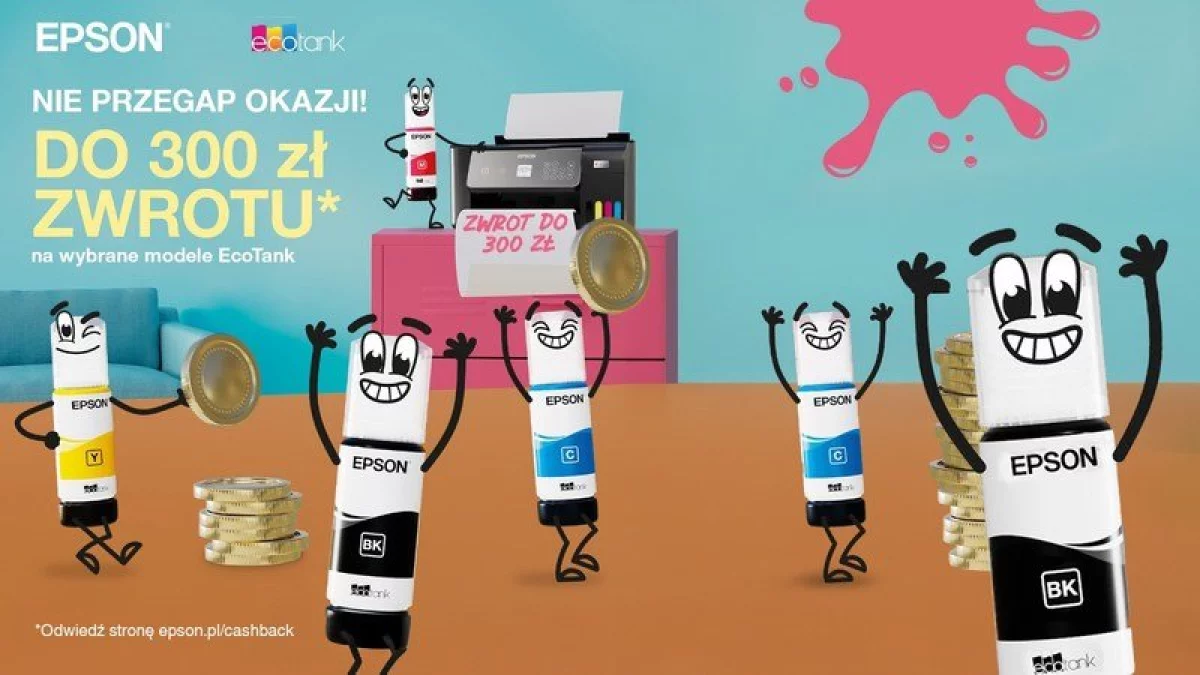 Epson wraca z promocją cashback - nawet do 300 zł zwrotu za zakup drukarki EcoTank