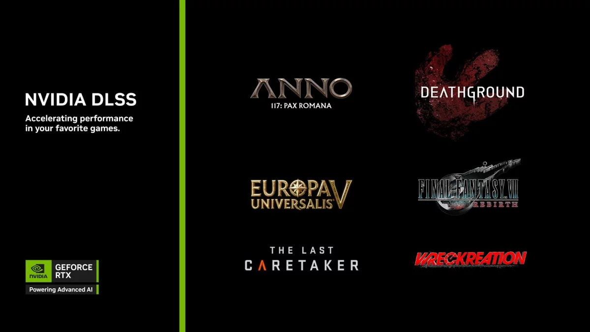 Final Fantasy VII Rebirth, Deathground oraz The Last Caretaker akcelerowane przez technikę NVIDIA DLSS 4