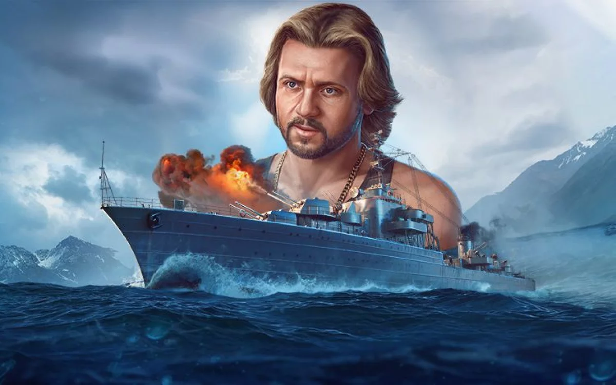 Michał Milowicz jako kapitan w grze World of Warships!