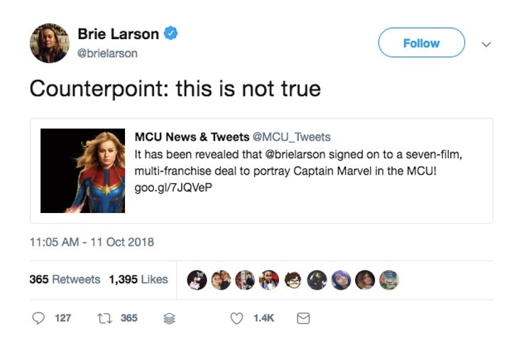 kontrakt brie larson mcu marvel ile filmów