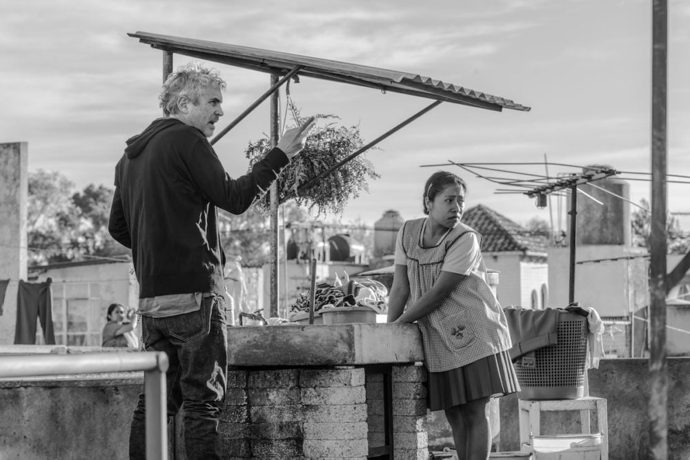 Alfonso Cuaron i Yalitza Aparicio na planie filmu Roma / fot. materiały prasowe Netflix