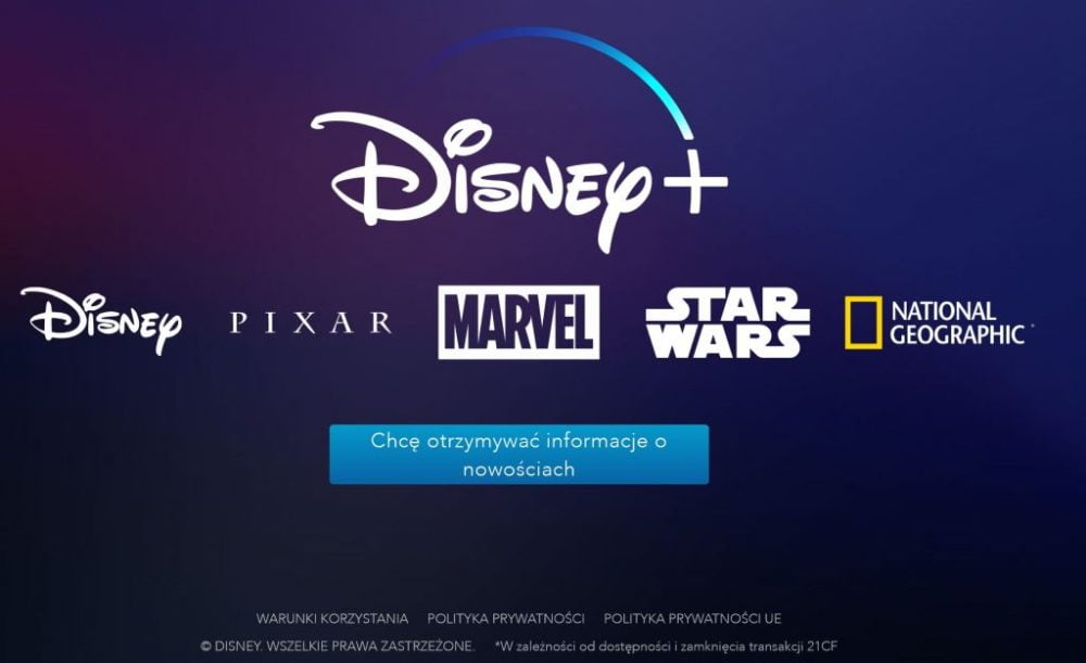Obecna strona Disney+