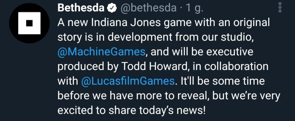 Bethesda pracuję nad grą Indiana Jones!