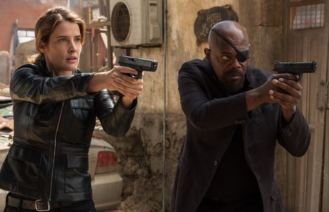 Maria Hill Nick Fury Cobie Smulders Samuel L. Jackson