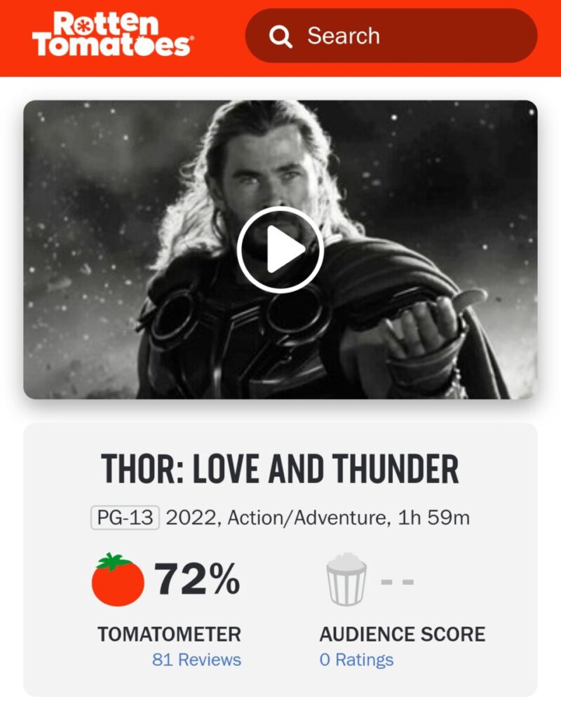 Thor: Miłość i grom nie zachwyca krytyków. Ujawniono ocenę na Rotten Tomatoes